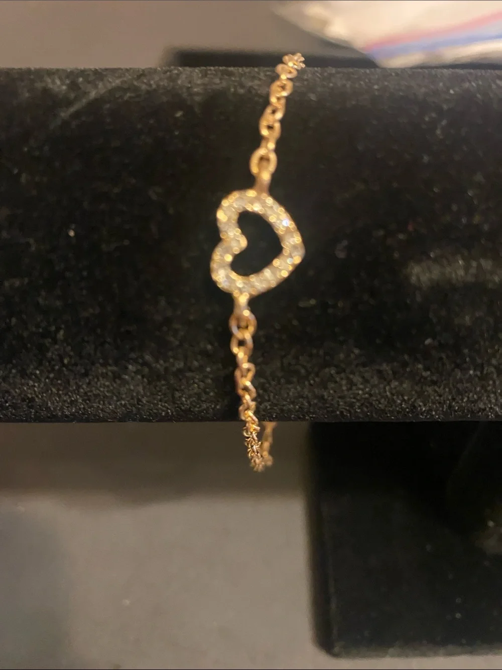 Gold Heart Crystal Chain Bracelet - Women Jewelry